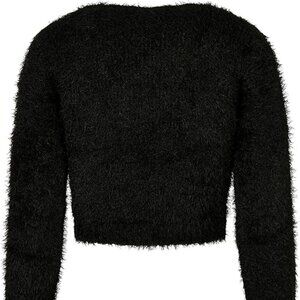 Bycorpus Cropped Black Fuzzy Sweater - Size XS